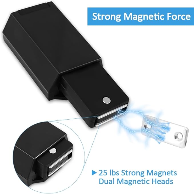 Heavy Duty Push to Open Door Latch,20 Pack Black Magnetic Push Latches, Hidden Push Touch Latch Hardware for Push to Open Cabinet,Magnetic Door Catch for Cabinet Drawer Wardrobe Kitchen Door