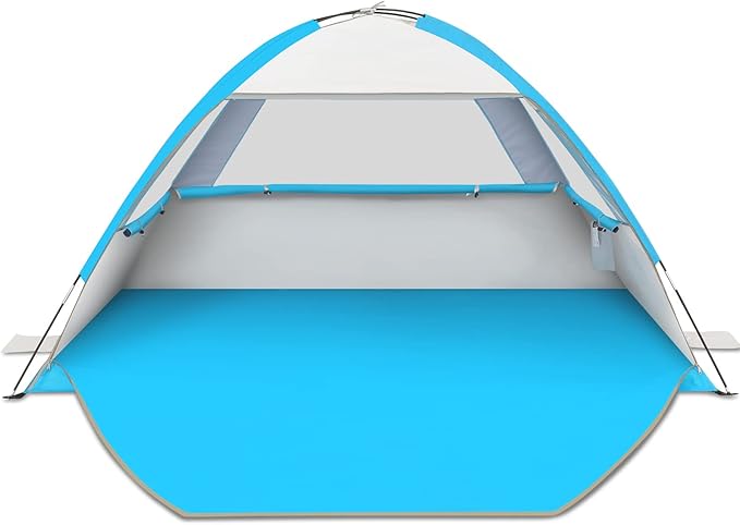 Gorich Beach Tent Sun Shelter for 3/4-5/6-7/8-10 Person with UPF 50＋ UV Protection, Lightweight & Easy Setup Beach Shade Canopy, Portable Beach Shade Tent Beach Cabana