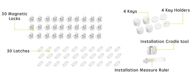 Vmaisi Magnetic Cabinet Locks for Babies (Standard, Count, 30.00)