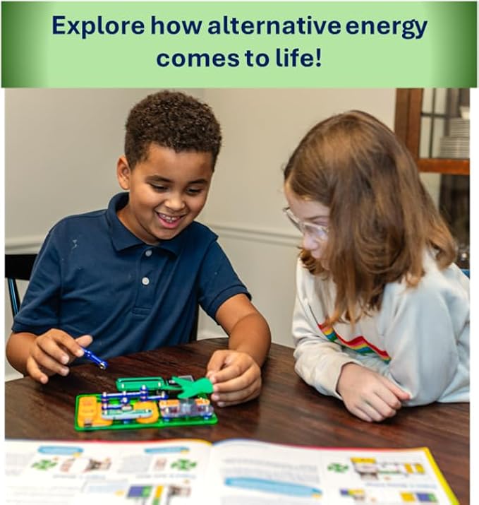 Snap Circuits Green Energy Electronics Exploration Kit | Over 125 Exciting STEM Projects | Full Color Project Manual | 45+ Snap Circuits Parts | STEM Educational Toys for Kids 8+