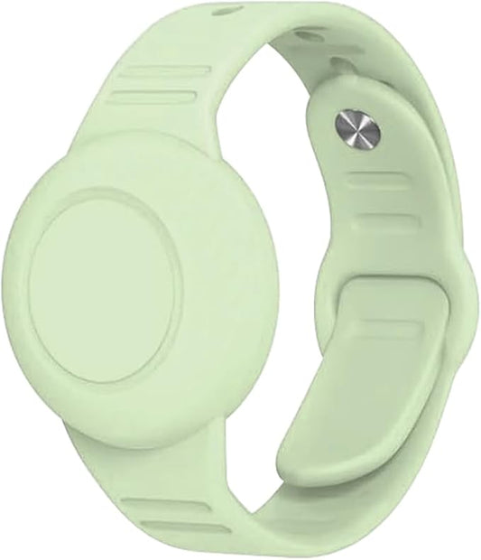 Waterproof Airtag Bracelet for Kids,Hidden Airtag Wristband Kids,Anti-Lost Silicone Apple Airtag Holder Case for Toddler,Airtag Case Cover Accessories Watch Band GPS Tracker for Child-Green