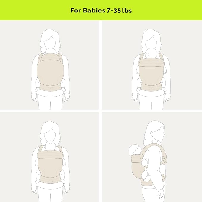 NEST BLANCHE Baby Carrier – Soft Cotton Linen Blend with Magnolia Jacquard Design, Adjustable and Ergonomic for Newborns and Toddlers (Ebony)