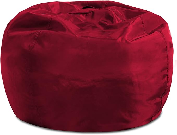 Posh Creations Bean Bag Chair Round Structured Seat for Toddlers and Kids, Comfy Chair for Gaming, Reading, and Watching TV, 100in Round Classic Chair, 100in Round Classic Chair, Microsuede - Red