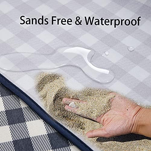 Beach Blanket Extra Large Picnic Mat Sand Free Waterproof Camping Blanket Easy Fold Carry Portable Travel Blanket Play Mat for Outdoor Indoor Hiking Festival BBQ Park Grass Lawn