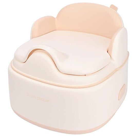 Bebamour Potty Training Toilet 3 in 1 Multi-Functional Potty Seat Detachable Baby Potty Step Stool Anti-Slip Stable Potty Training Toilet with 100 Pack Trash Bags (Pink)