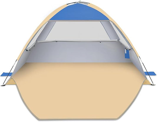 Gorich Beach Tent Sun Shelter for 3/4-5/6-7/8-10 Person with UPF 50＋ UV Protection, Lightweight & Easy Setup Beach Shade Canopy, Portable Beach Shade Tent Beach Cabana