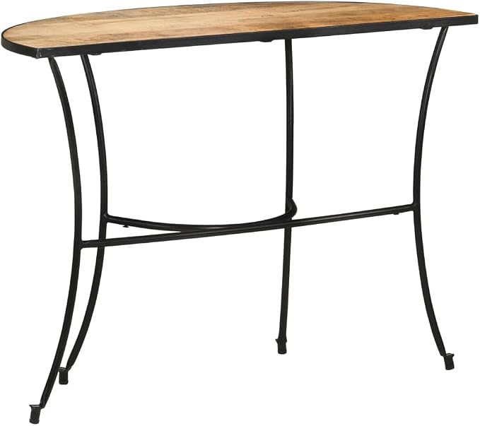 Solid Mango Wood Half Circle Side Table - Image 5