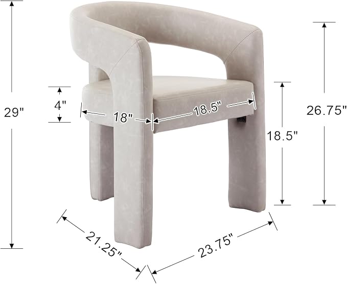 BESTANO Modern PU Leather Upholstered Dining Chairs - Image 3