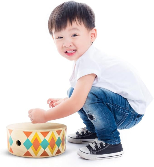 PlanToys® Wooden Rhythm Box Drum Musical Toy for Kids | Montessori Musical Instrument for Toddlers & Children | Eco-Friendly Wooden Percussion Toy