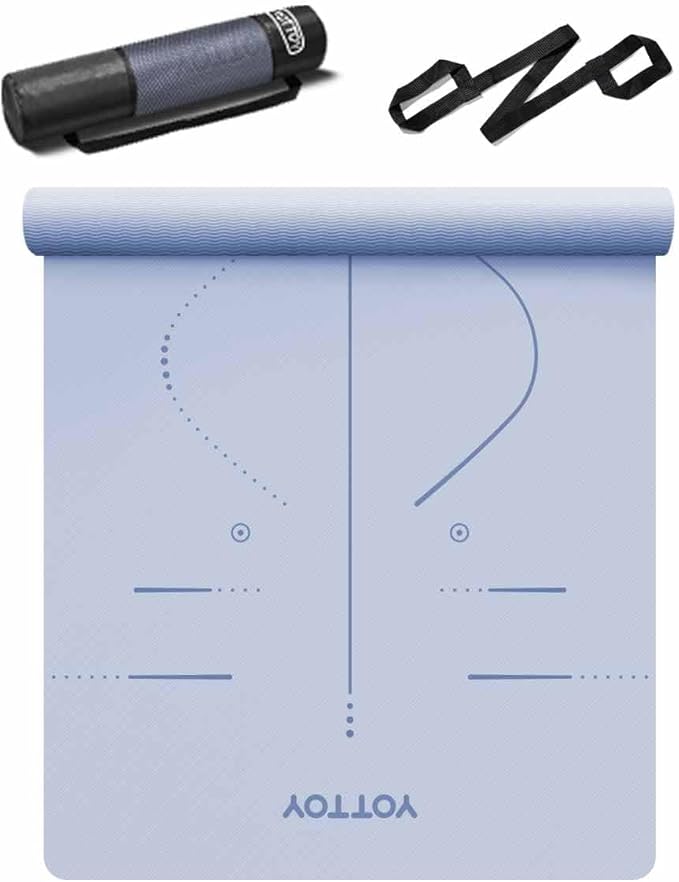 YOTTOY Yoga Mat, 72"x 32"x1/3" Extra Wide Non-Slip Exercise Fitness Yoga Mats,Eco-Friendly TPE Exercise Mats for Women Men Home Workout with Strap Bag