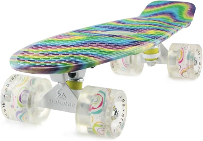 Skateboards Complete 22 Inch Mini Cruiser Retro Skateboard for Kids Boys Youths Beginners