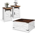 oneinmil 3-Piece Farmhouse Table Set Includes 31” Coffee Table and Side Tables by oneinmil