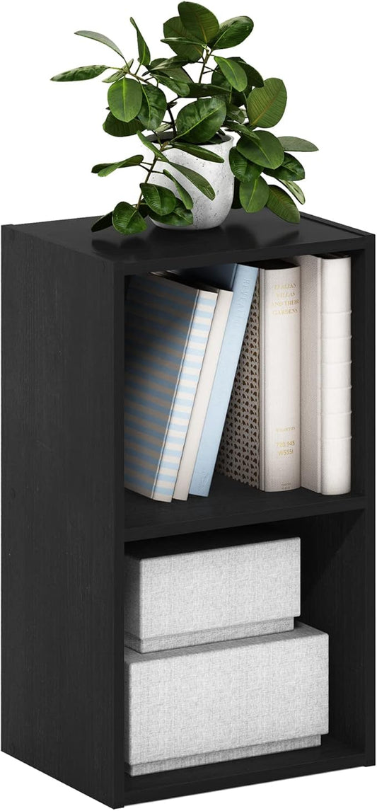 Furinno Luder Bookcase / Book / Storage, 2-Tier Cube, Blackwood