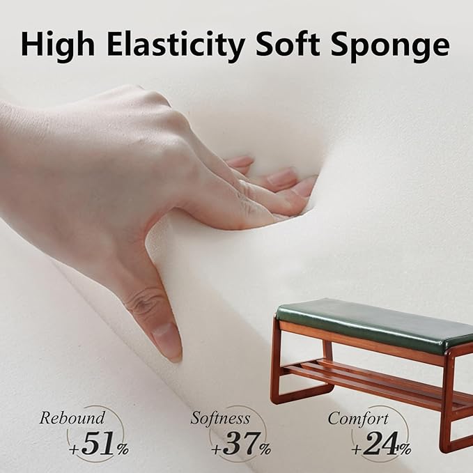 SOBIBO Solid Wood Shoe Bench, 2-Tier Wooden Entryway Bench, Modern Shoe Rack - Image 3