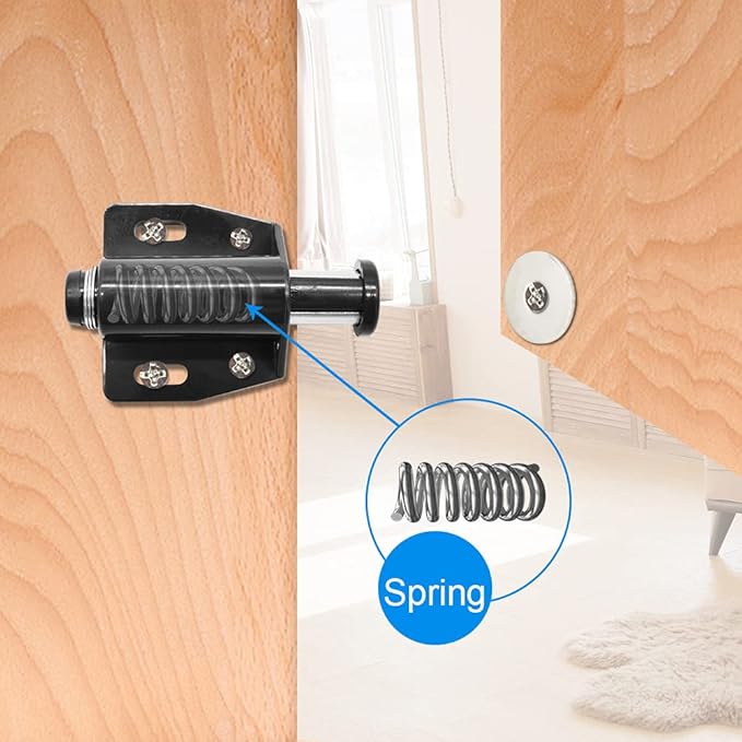 12Pack Magnetic Touch Push to Open Door Latch for Heavy Duty Door Push Release Latch Kitchen Drawer Push Catch Pop Out Latch Kitchen Closet Door Closing (Black)