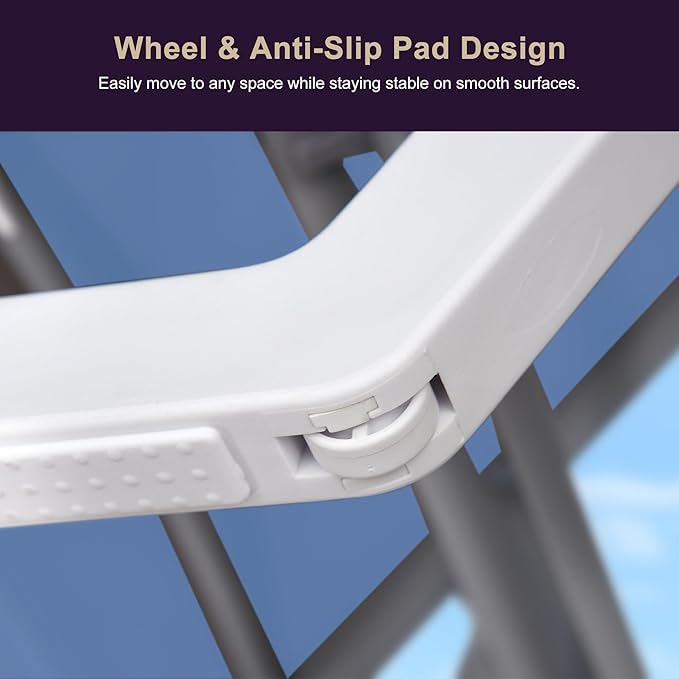 PURPLE LEAF Patio Chaise Lounge Chair Set of 3 Outside Aluminum Plastic - Image 7