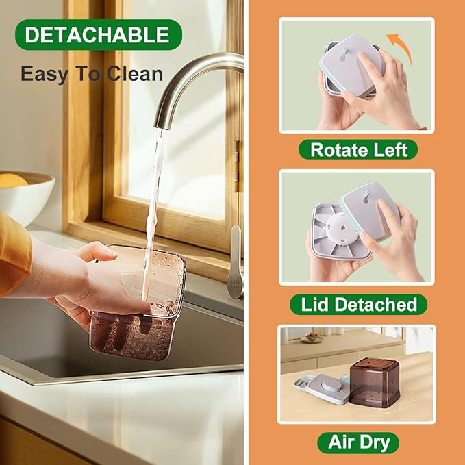 Ankou One-Push Formula Container, 2300ml Formula Dispenser with Scoop and Scraper, Milk Powder Container with Lids, BPA-Free Airtight Food Storage Container 1000g Large Capacity,Dark Brown, Rectangle