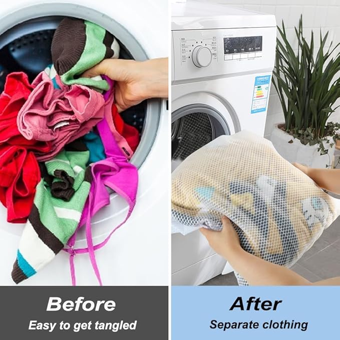 Vivifying Extra Large Mesh Laundry Bag, 2 Pack XXL Oversize Honeycomb Mesh Wash Bags for Washing Machine, Coats, Stuffed Toys, Blanket, Bedding, Sweater, Delicates Clothes (27 x 35 Inches)