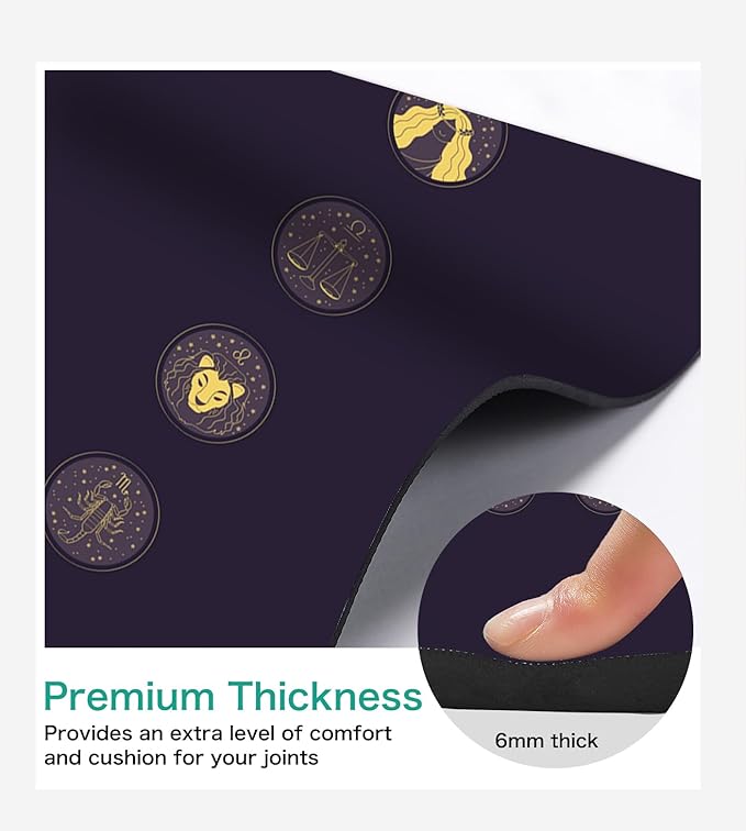 Non Slip Yoga Mat TPE Workout Mat for Men Women, Thick Workout Mat with Carrying Strap, Fitness Mats for Exercise, Yoga, Fitness, Pilates, Floor Workouts (72" x 24" x 6mm)