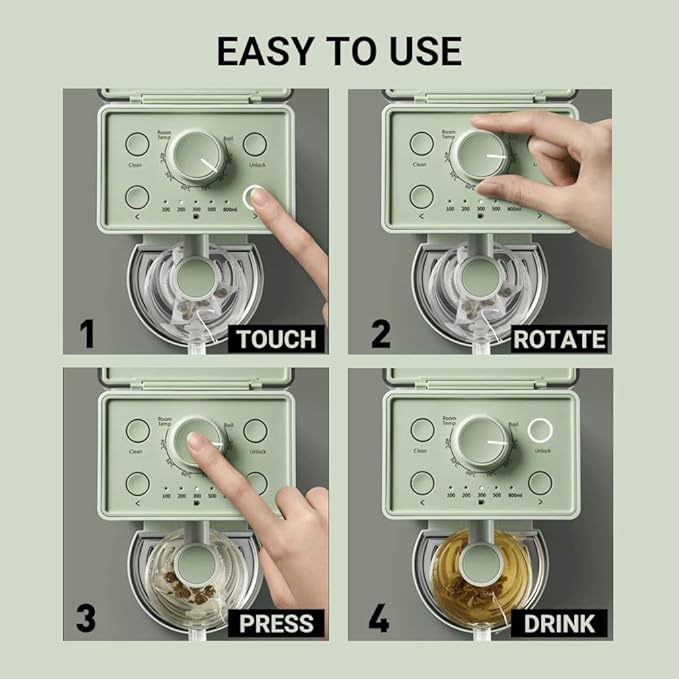 BUYDEEM S9013 Instant Hot Water Dispenser, Countertop Water Boiler & Warmer for Tea, Coffee and Baby Formula, Adjustable 8 Temperatures & 5 Water Outputs, 3L Water Tank(102oz), Green