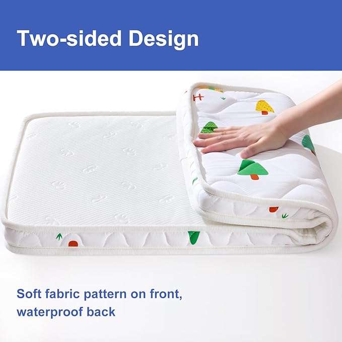 Baby Bassinet Mattress 29 x 18 inches- Firm Support and Comfort Premium Foam,Noiseless and Odorless,Hypoallergenic Small Crib Mattress, Fits Moses Basket, Dual Sided with Soft Breathable Fabric