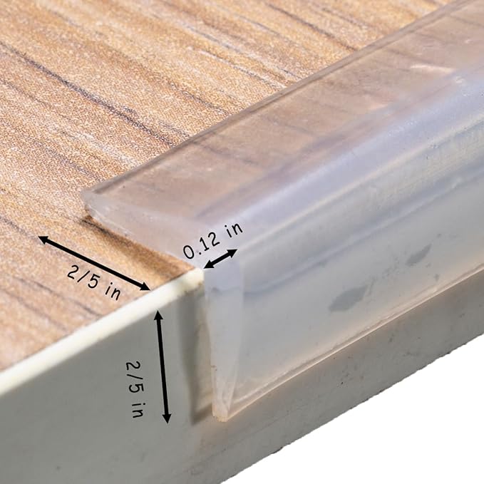 Edge Protector 100% Silicone, Baby Proofing Corners Clear Guards, Pre-Tape Adhesive Soft for Kids Safety, Child Table Cabinets Furniture Bumper (2/5x2/5 in, 6 FT)