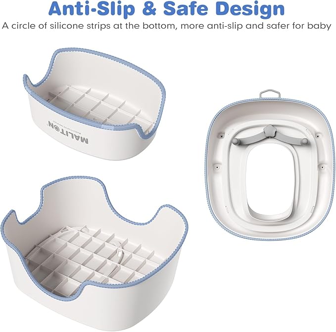 Maliton Baby Potty Training Seat with Step Stool, Toddler Toilet Seat for Boys Girls, Anti-Slip Toddler Stool for Bathroom, Kitchen, Toilet Potty Training Set(One Potty Seat+Two Step Stool for Kids)