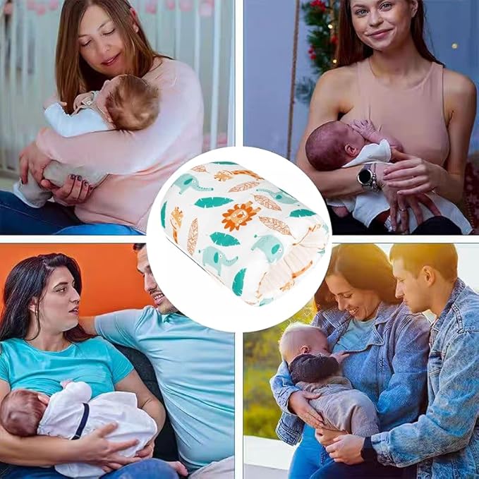 Cozy Cradle Pillow, Cozy Cradle Arm Pillow, Baby Nursing Pillow Head Support Pillow for Breastfeeding Bottle Feeding (Deer Elephants)