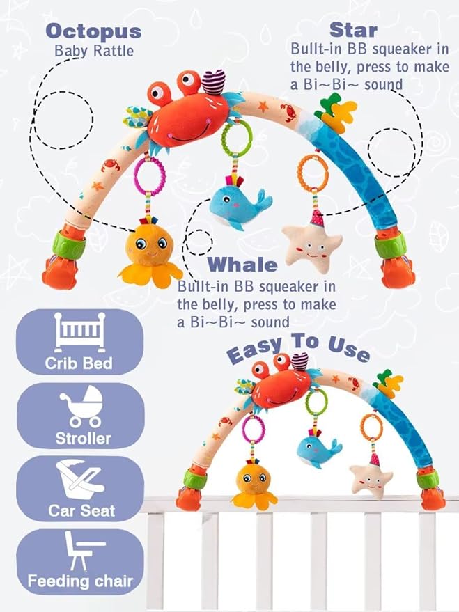 Pau1Hami1ton Baby Stroller Arch Toys, Car Seat Toys,Baby Gifts.S-19(Fish)