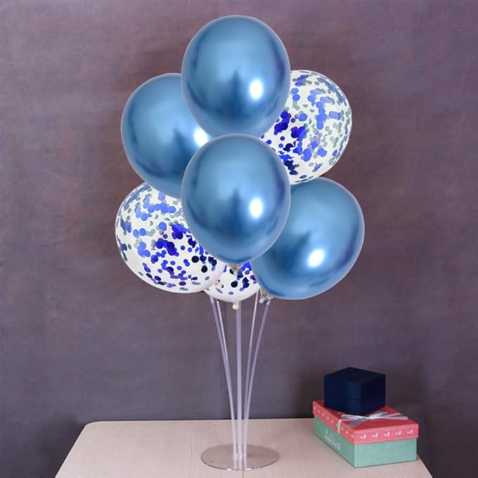 TONIFUL 4 Blue Balloon Stand Centerpiece Table Decoration for Father's Day,Birthday Decorations,Men's Birthday,Blue Party Decorations,Balloon Arch Stand Class of 2025 Graduation