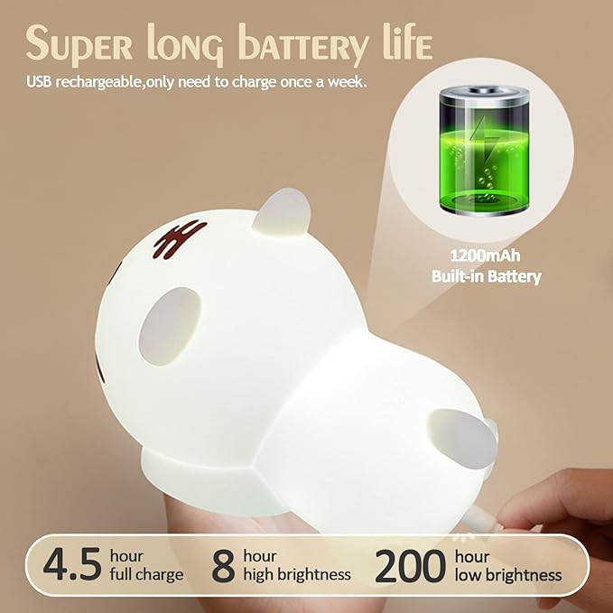 QANYI Christmas Gift Tiger Lamp, Silicone Color Changing Tiger Desk Nightlight, Rechargeable Nursery Table Lamp with Timer and Remote Control, Gift for Toddler Baby Girls Boys Children Bedroom