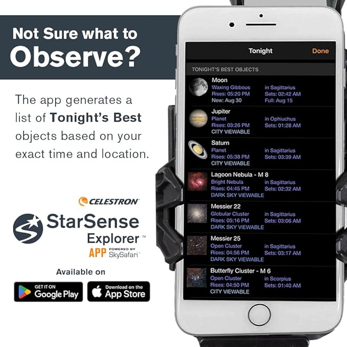 Celestron StarSense Explorer 114AZ App-Enabled Telescope – 114mm Tabletop Dobsonian with Smartphone Dock & StarSense App – iPhone & Android Compatible – Easy-to-Use for Beginners
