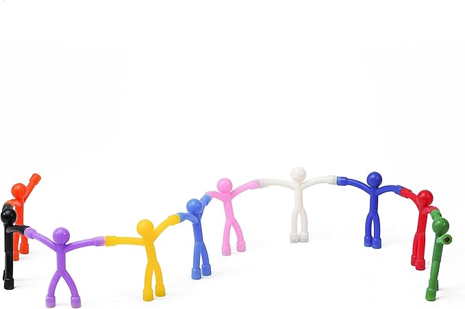 MAGMEN Classic Magnetic Fidget Toy Figures for Kids 3-8, Toddlers & Boys Girls | 10-Piece Solid Set for Travel, Road Trip, Desk & Stocking Stuffer Gifts.