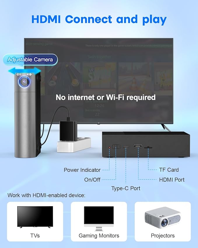 AR Motion Gaming Console for Kids & Families - Plug & Play Video Game System for Indoor Physical Play & Interactive Family Fun. Great for Gifts, Game Nights, Parties, Playtime and Playdates