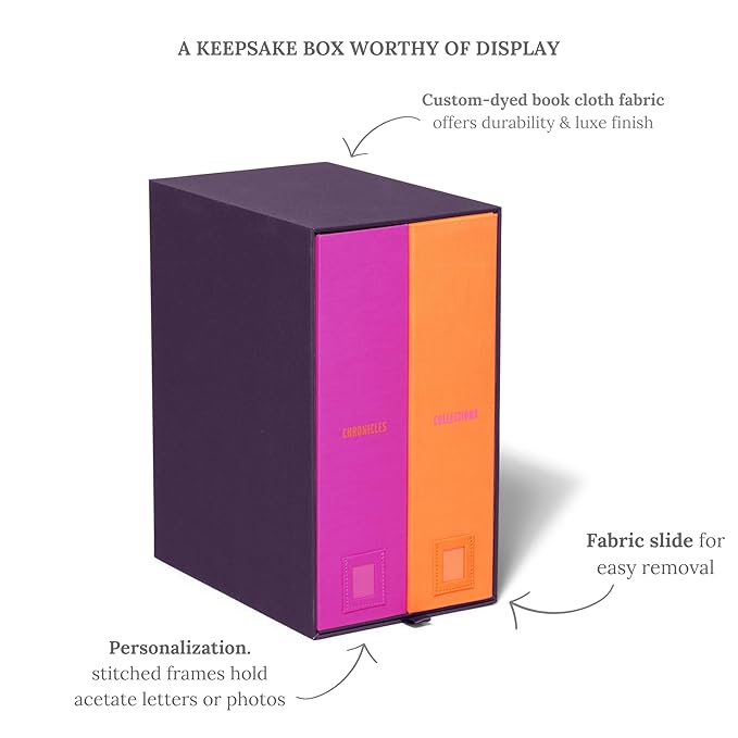 Savor | The Original Deluxe Keepsake Box | Fabric Bound Acid-Free Gender-Neutral Minimalist Newborn Keepsake and Memory Organizer with Labels | for Pregnancy, Mother's Day, Baby Shower, New Baby