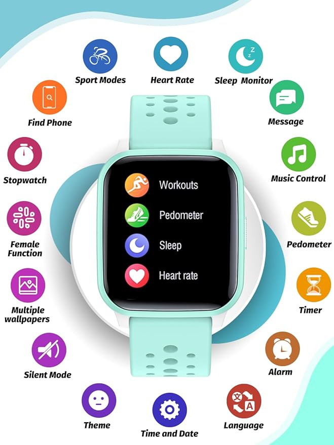 Kids Smart Watch Girls Boys, SmartWatch for Kids Smart Watch Gifts for 4-16 Years Old with Sleep Mode 19 Sports Mode Pedometer Birthday Gift for Boys Girls