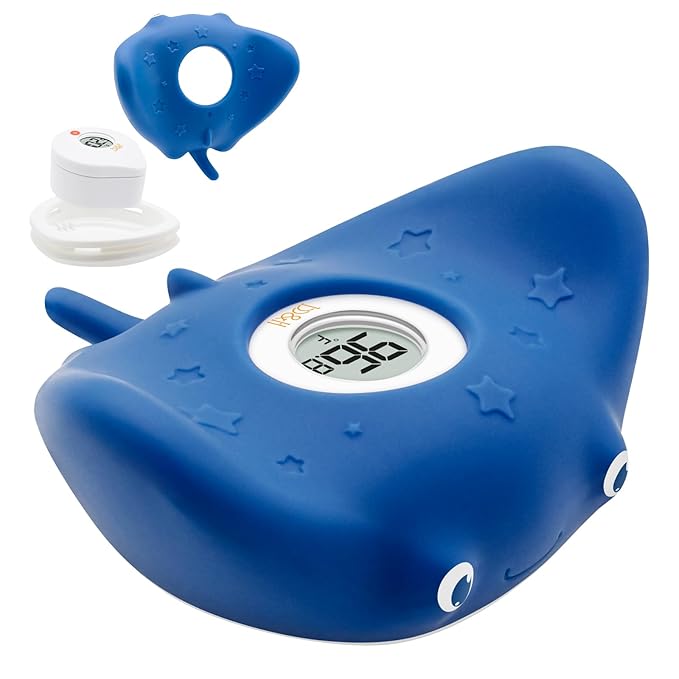 b&h Silicone Baby Bath Thermometer - Safety Digital Infant Bathtub Temperature Thermometer, Color-Coded Display, Quick-Read, Detachable Silicone Jacket, Dishwasher Safe, Temperature Toy