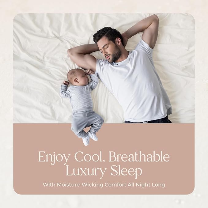 Organic Waterproof Mattress Protector Full Size - 100% Waterproof Mattress Pad with Extra Soft Quiet & Breathable Triple Layer Protection - GOTS Certified Machine Washable Deep Pocket Design (Full)