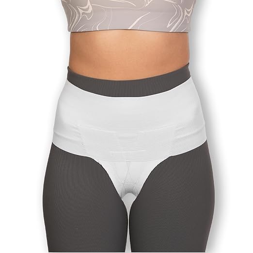 Women’s Pelvic Orthotic Support Belt ― Uterus Girdle for Prolapsed Bladder | Vulvar Varicosities | Postpartum Recovery | Dysfunction Pain Relief - High Waist (White - Small)