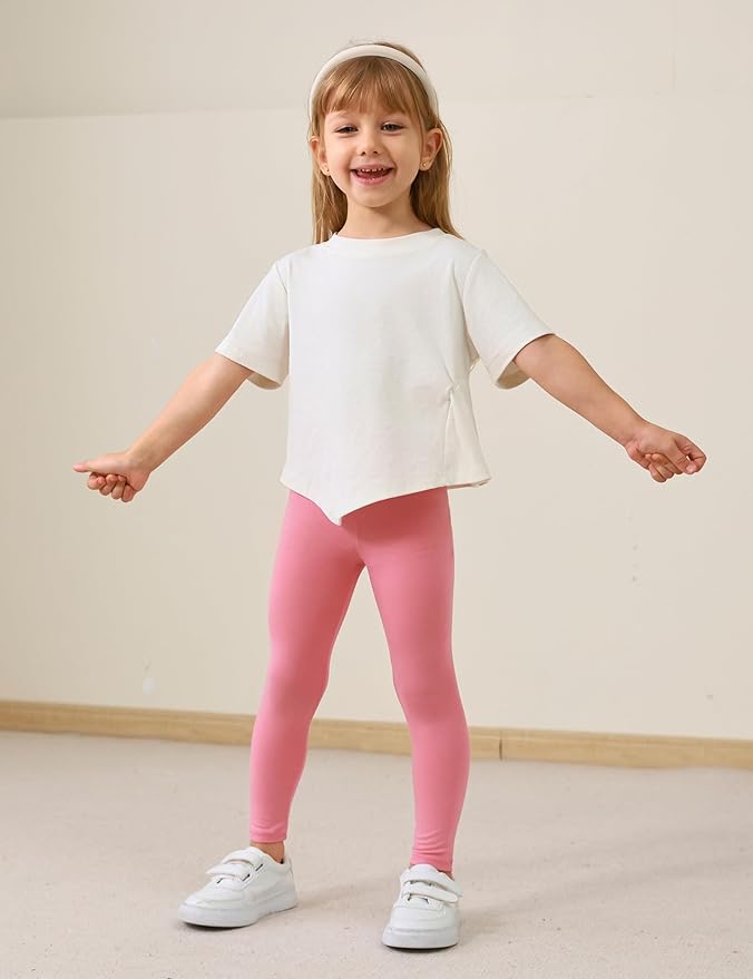 Toddler Girls Leggings 2-Pack Bamboo Viscose Little Girls Casual Stretch Pants