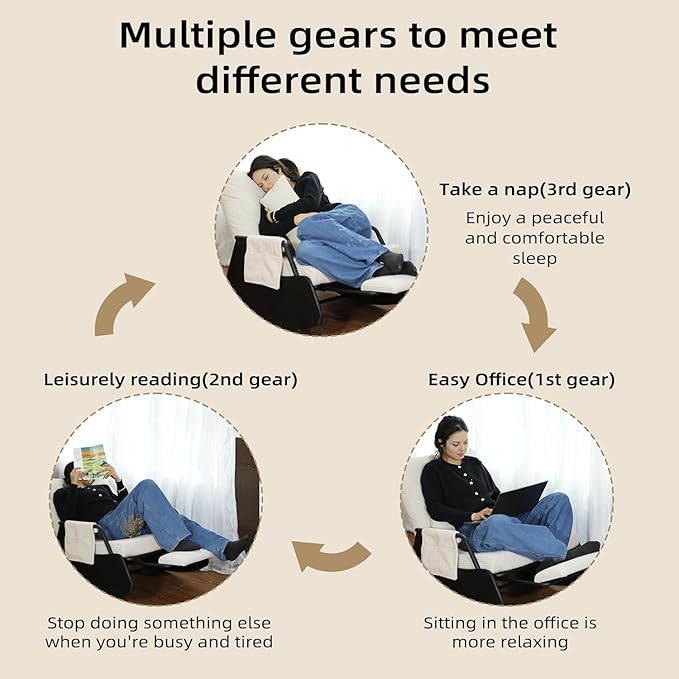 Rocking Chair for Nursery, Modern Upholstered Plush Seating Glider Recliner Chair with High Backrest and Side Pocket, Accent Armchair with Cushions for Living Room/Reading (Cyan Blue)