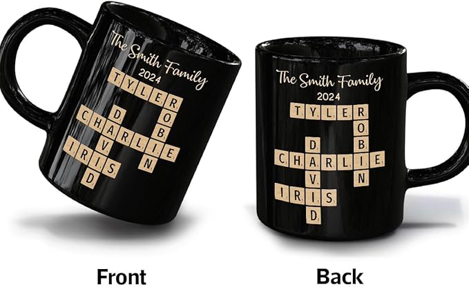 Trending Custom Family Forever Linked Together Crossword Puzzle Art Personalized Mug, Gift For Brothers, Sisters, Siblings, Family Member on Birthday Christmas