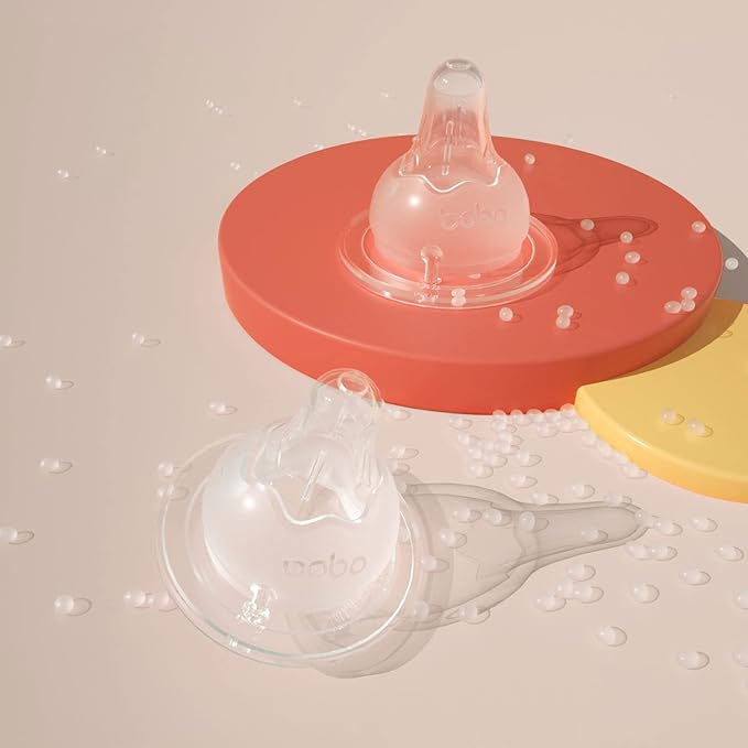 YOHKOH Natural Glass Baby Bottle with Natural Response Nipple, Newborn Anti-Colic Baby Bottles, Wide Neck Mushroom Cap Baby Bottle, Clear (3.4oz (Pack of 4), Multicolour)