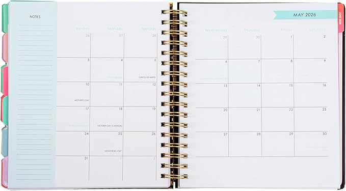 Votum August 2025 to January 2027 Large Back to School Academic Planner- Daily, Weekly & Monthly Organizer with Pens, Stickers, Sticky Notes, and a Sturdy Cover - Bows Pink