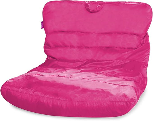 Posh Creations Structured Comfy Seat for Bedrooms and Dorm Rooms, Large Bean Bag Chair, Laguna Lounger, Pink