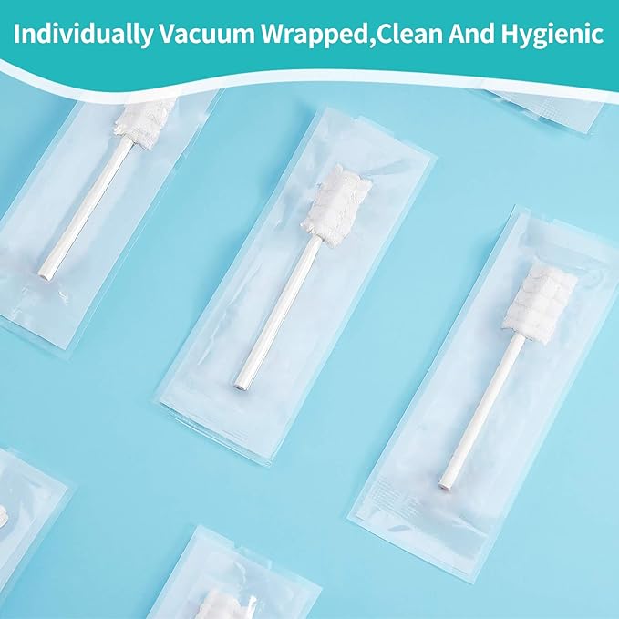 dearlomum Baby Tongue Cleaner, Newborn Toothbrush, 48PCS Disposable Infant Clean Mouth,Gauze Gum Cleaner Baby Oral Cleaning Stick Dental Care for 0-36 Month