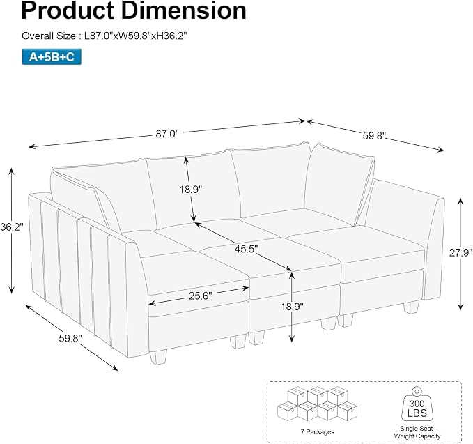 Belffin Modular Sectional Sofa Sleeper Sectional Couch - Image 2