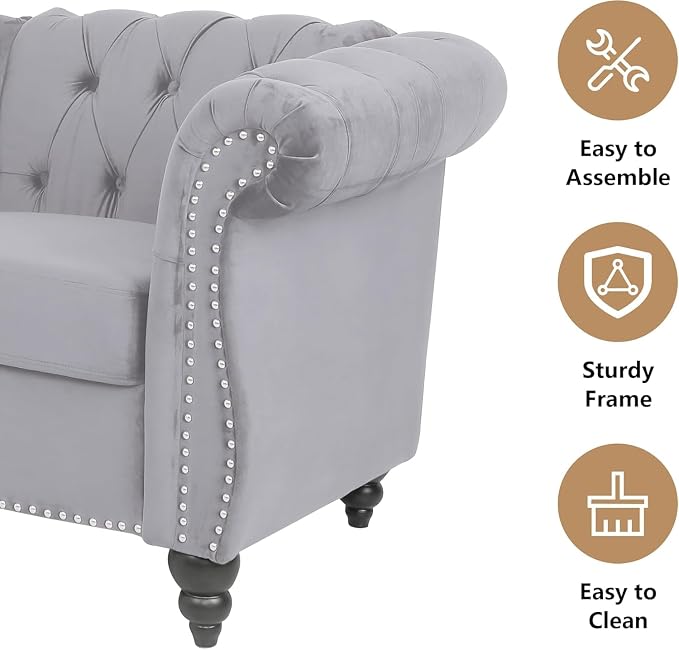 Mid-Century Sofa Chair, Velvet Accent Chair - Image 4