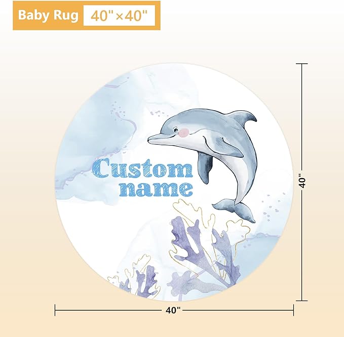 Personalized Baby Crib Bedding Set, 5 Pcs Custom Name Nursery Bedding Set, Blue Dolphin Baby Bedding Set for Girls Boys, Double Layer Baby Crib Sets, Customized Gifts for Toddlers Kids Infants