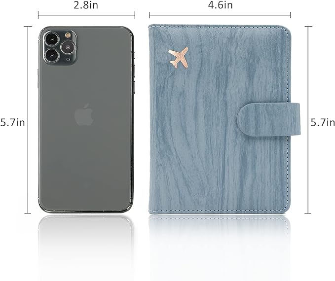 Melsbrinna Rfid Passport Holder for Travel women/Men, Cute Passport Wallet Rfid Blocking Card Slots, Rfid Passport Cover/CaseTravel Wallet, Passport Book Holder (1, Blue1)